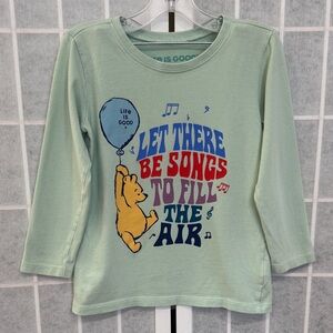 Life Is Good Kids' Mint Winnie The Pooh  Green Long Sleeve Tee Size 4T